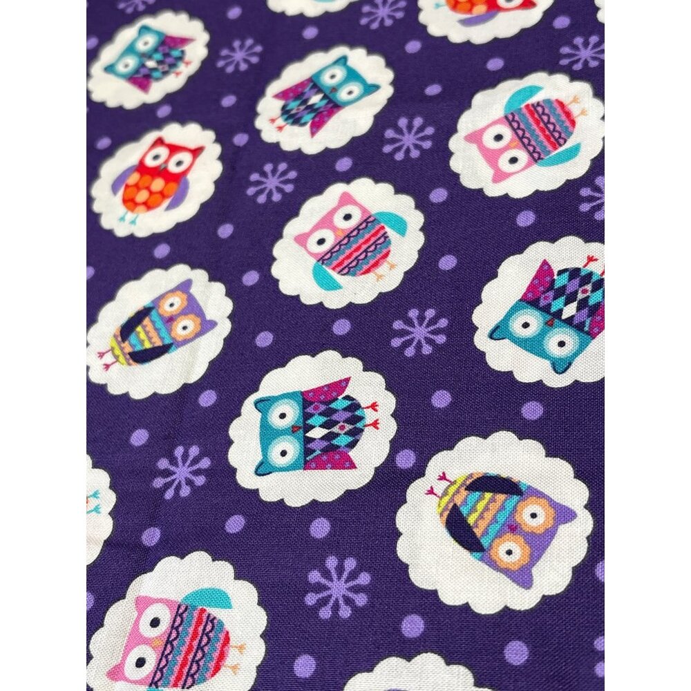 Studio E Wings N Things Owls Fabric 1/2 yard x 44" Cotton Purple with Cute Owl P